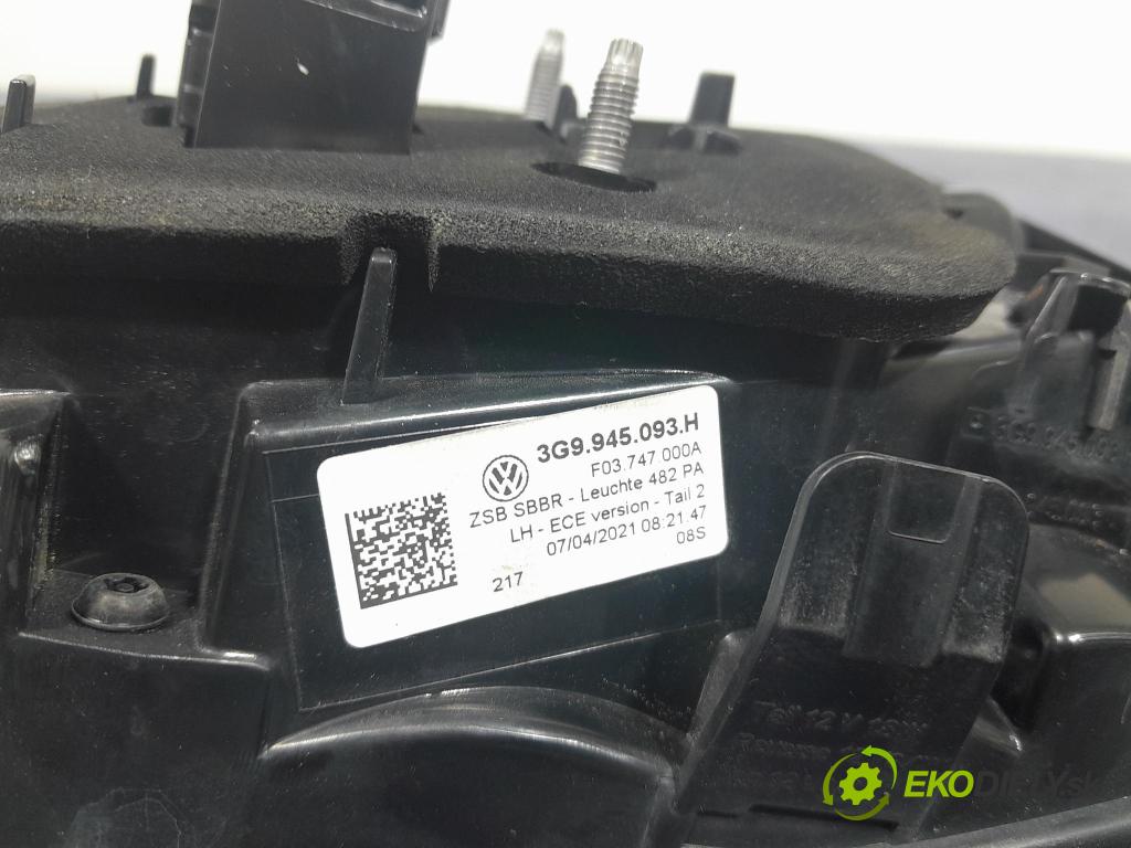 Vw Passat 0 svetlo / reflektor zad ľavá Vnútri: 3G9945093H