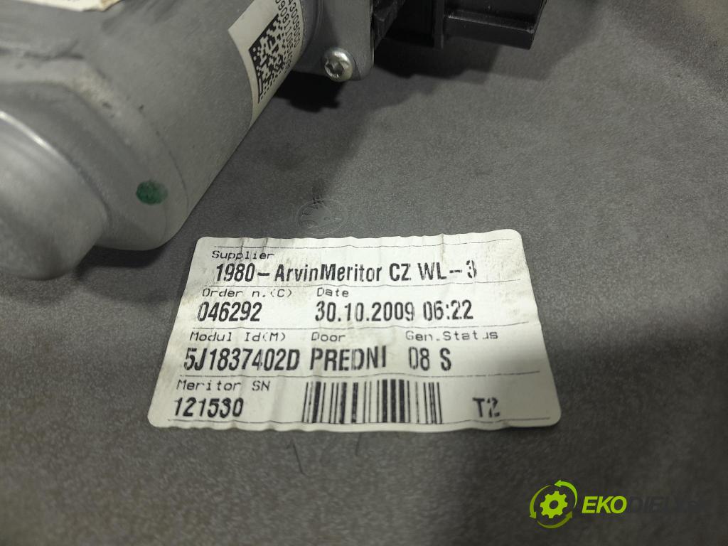 Skoda Fabia 2009 mechanizmus okna Okná: Predné v pravo: 5J1837402D